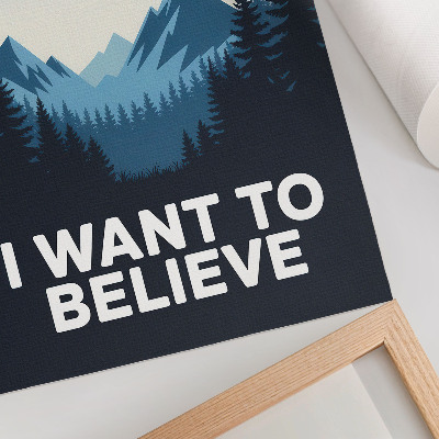 Poster UFO forest mountains mysterious modern style