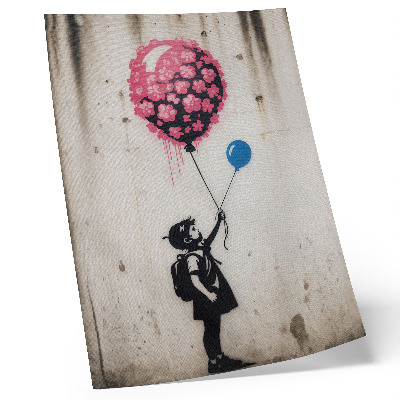 Premium wall art Child with balloons on a rough background
