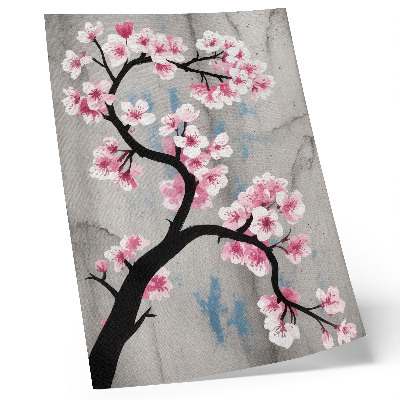 Decorative poster Delicate flowers on a gray background