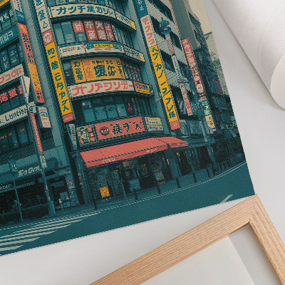 Decorative poster Colorful inscriptions on modernist buildings
