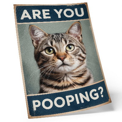 Art print A slightly humorous retro cat portrait