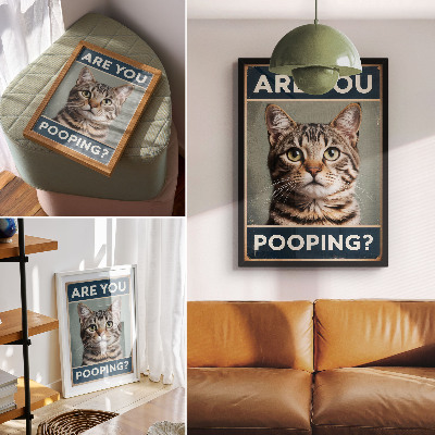 Art print A slightly humorous retro cat portrait