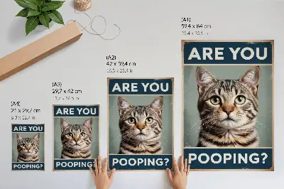 Retro cat portrait art print slightly humorous design