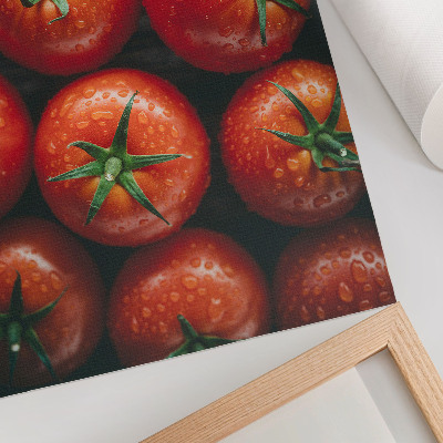 Decorative poster Juicy tomatoes with drops of water