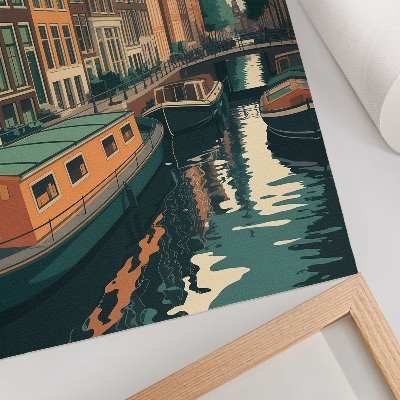 Premium wall art Tenement houses over the canal reflected in the water