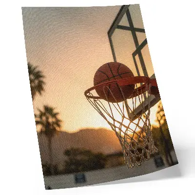 Basketball poster energetic sunset design