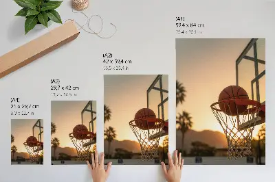 Basketball poster energetic sunset design