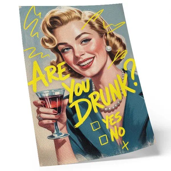 Art print woman retro comic text with dynamic colors