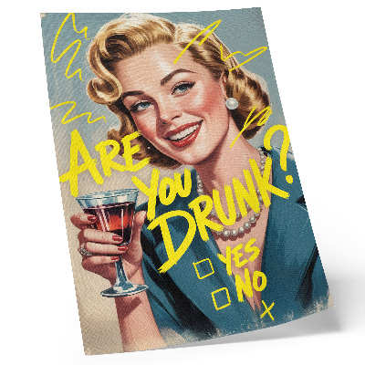 Art print Woman retro comic text dynamic colors