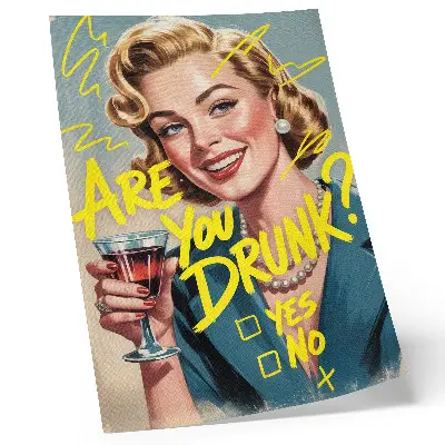 Art print woman retro comic text with dynamic colors