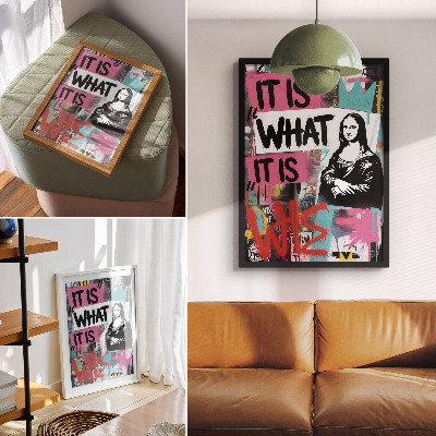 Premium wall art Energetic graffiti classic icon text contrast