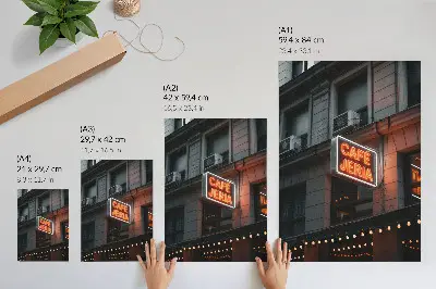Neon city signs atmospheric shot poster