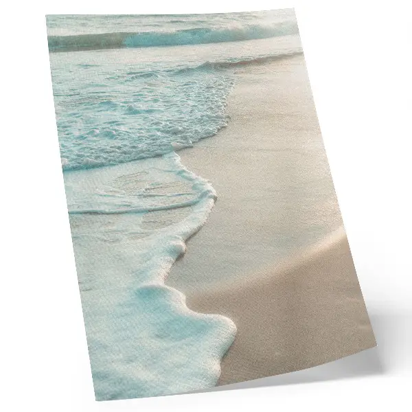 Waves gently lapping the sand art print a calm atmosphere