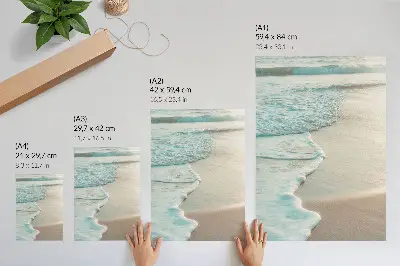 Waves gently lapping the sand art print a calm atmosphere