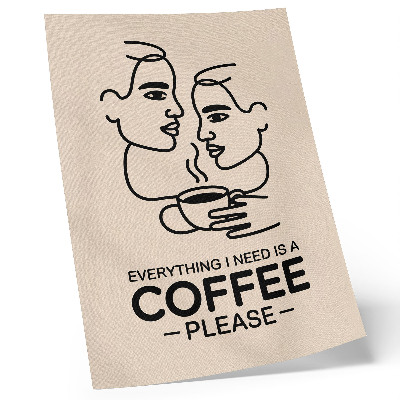 Poster Minimalist face contours cup of coffee
