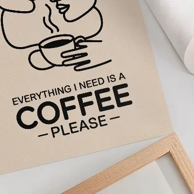 Minimalist face contours coffee cup poster 
