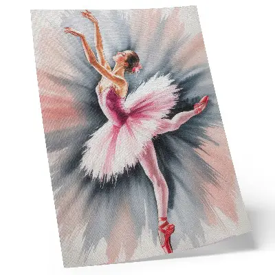 Ballerina in pink art print with a dynamic background