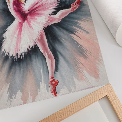 Art print Ballerina in pink with a dynamic background
