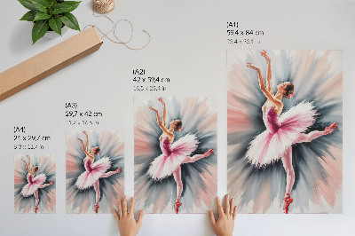 Art print Ballerina in pink with a dynamic background