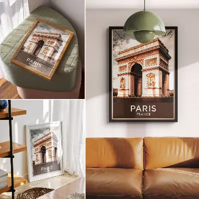 Triumphal arch classical architecture decorative poster classical architecture details
