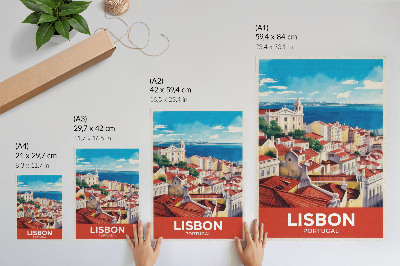 Poster City panorama, warm colors, peaceful atmosphere