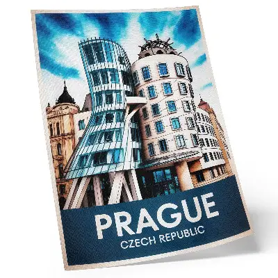 Prague's futuristic architecture art print modernist building design