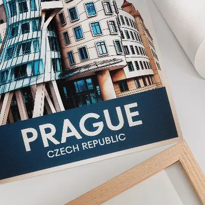 Prague's futuristic architecture art print modernist building design