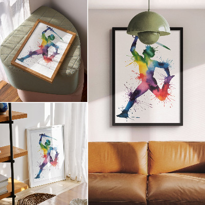 Premium wall art A figure in bright colors with a sword