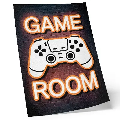 Neon sign controller black background decorative poster