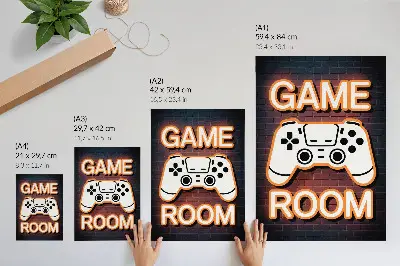 Neon sign controller black background decorative poster
