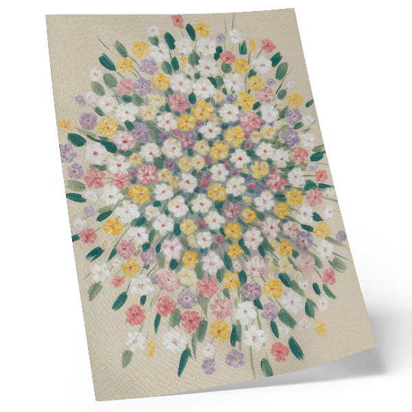 Decorative poster Colorful flowers pastel leaves freshness