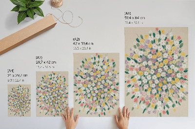 Decorative poster Colorful flowers pastel leaves freshness
