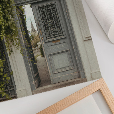 Premium wall art Antique door with ivy, mysterious path