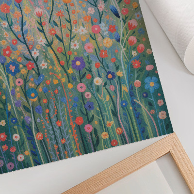 Decorative poster Beautiful flowers against the starry sky