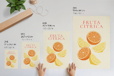 Art print Citrus motif in warm shades