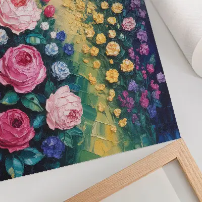 Premium wall art featuring abstract roses in vivid colors
