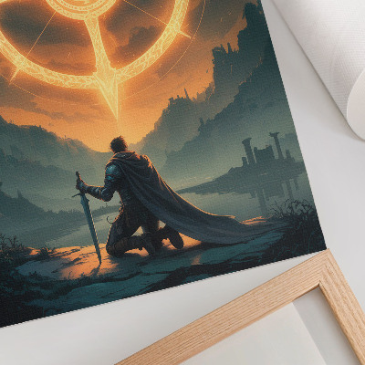 Decorative poster Enchanting landscape magical symbol knight