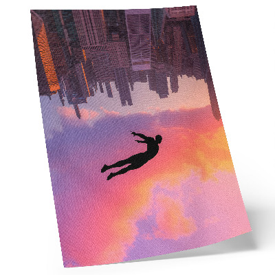 Poster A modern city silhouette against a colorful sky