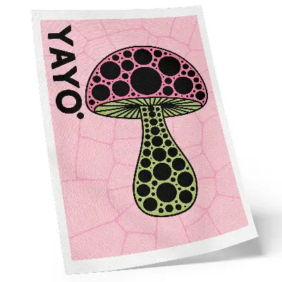 Premium wall art mushroom geometry modern typography print