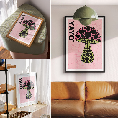 Premium wall art Mushroom geometry text modernity