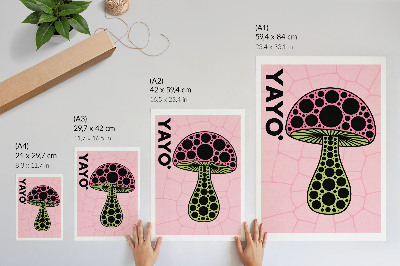 Premium wall art Mushroom geometry text modernity