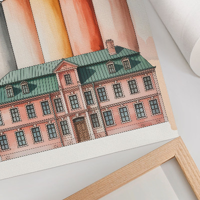 Decorative poster Classic building and colorful silos