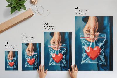 Art print Strong contrasts of red and blue, modern style