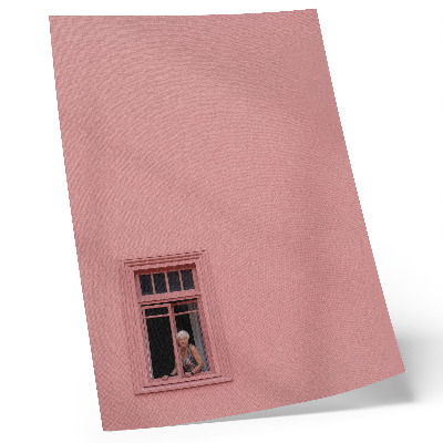 Premium wall art Pink wall with one window figure