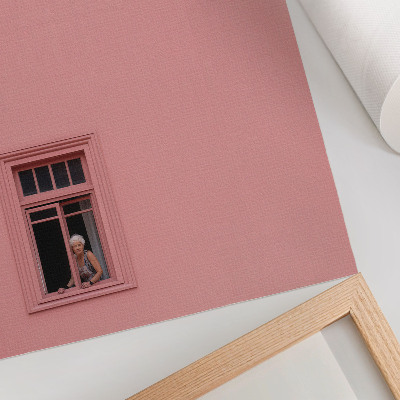 Premium wall art Pink wall with one window figure