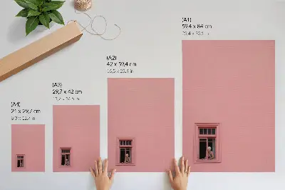 Premium wall art pink wall with a single window figure