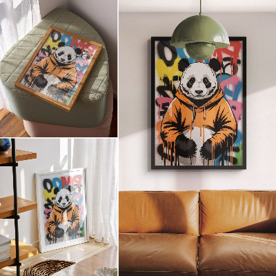 Art print Panda in a graffiti sweatshirt, street style