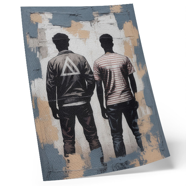 Decorative poster Two young people in a modern style