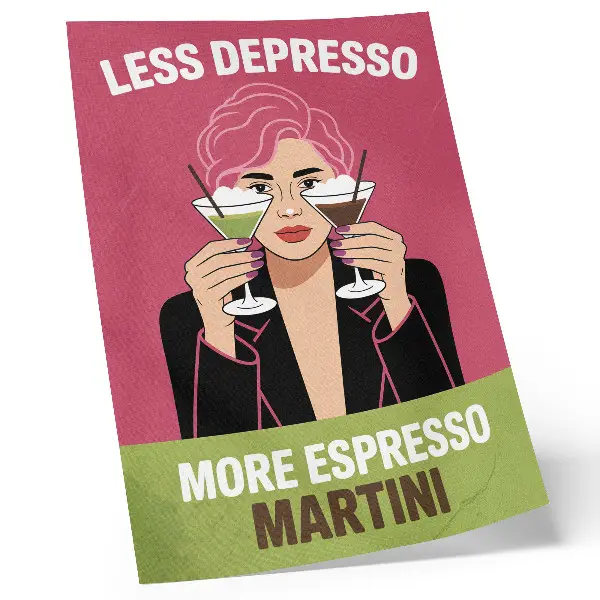 Poster pop art in a dynamic contrasting style
