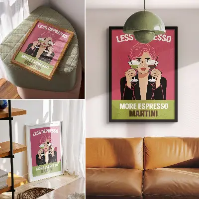 Poster pop art in a dynamic contrasting style